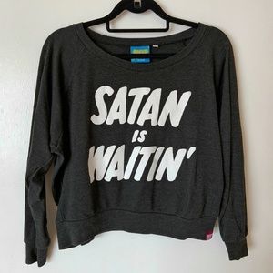 Satan is Waitin' Cropped Pullover